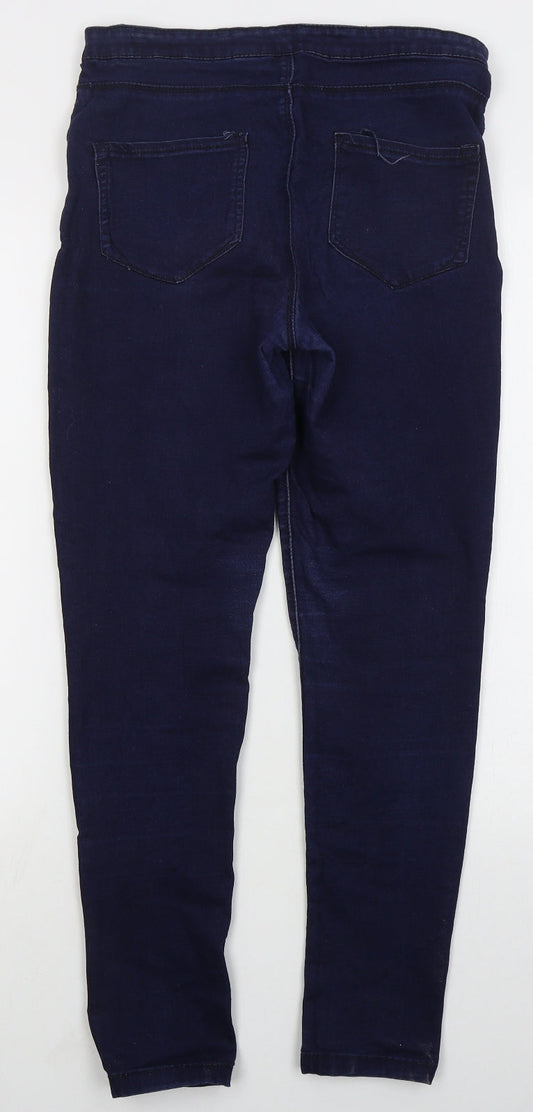 Denim Co Womens Blue  Cotton Skinny Jeans Size 12 L27 in Regular Button