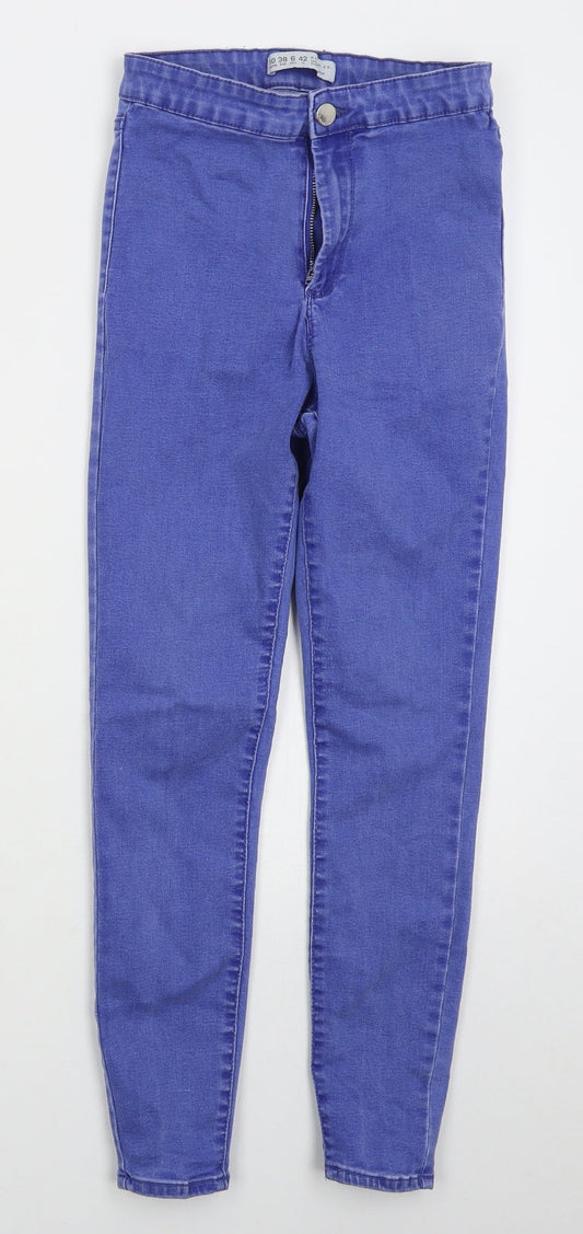 Denim Co Womens Blue  Cotton Skinny Jeans Size 10 L24 in Regular Button