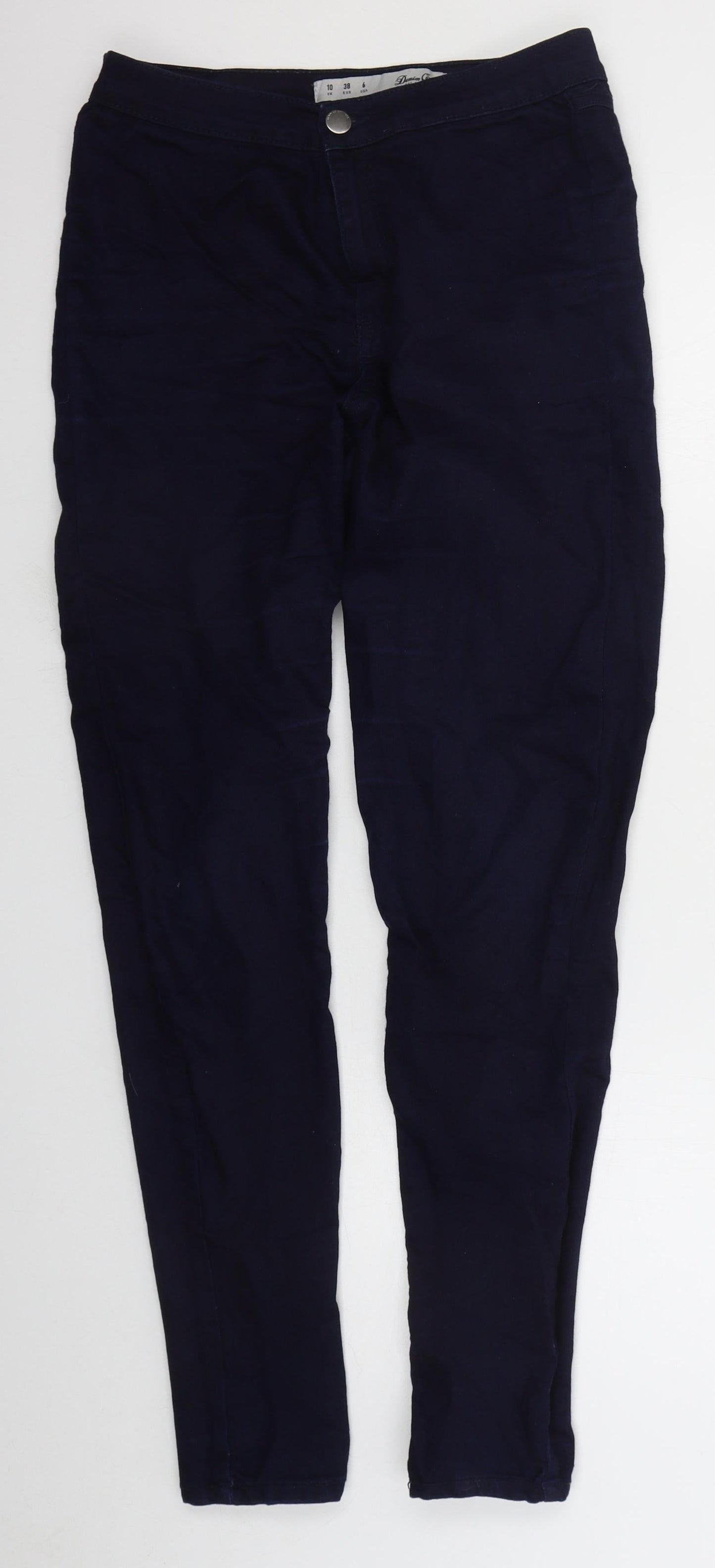 Denim Co Womens Blue  Cotton Skinny Jeans Size 10 L30 in Regular Button