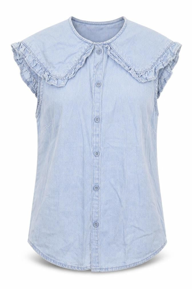 Womens UK Size 10 Denim Co Blue Basic Button-Up