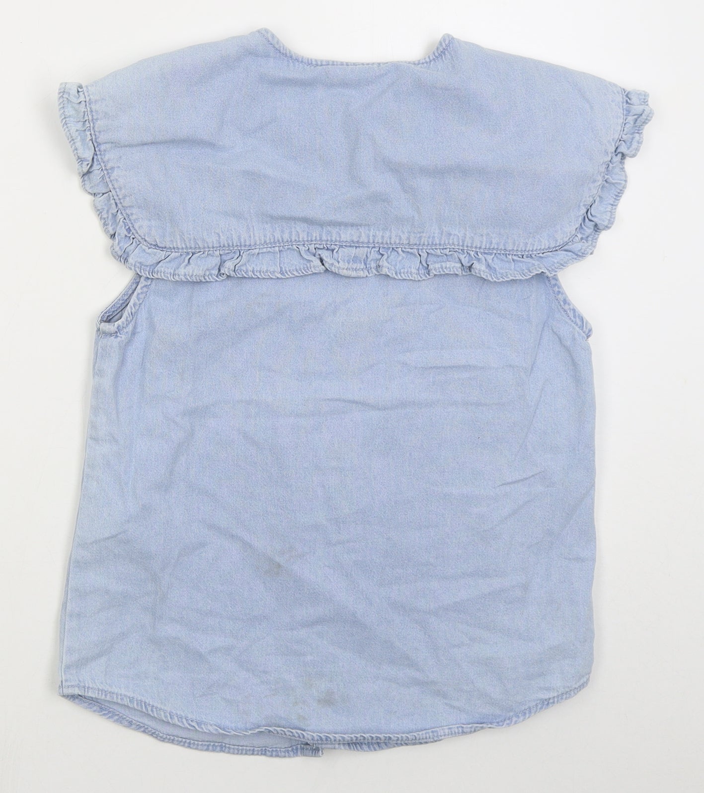 Denim Co Womens Blue  Cotton Basic Button-Up Size 10 Crew Neck