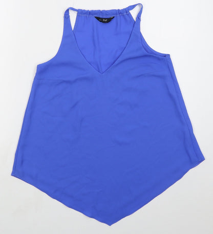 F&F Womens Blue  Polyester Basic Tank Size 6 V-Neck