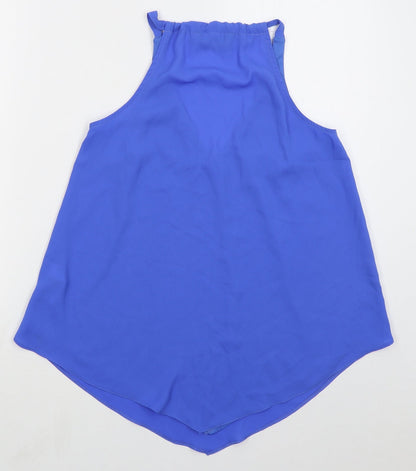 F&F Womens Blue  Polyester Basic Tank Size 6 V-Neck