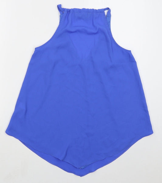 F&F Womens Blue  Polyester Basic Tank Size 6 V-Neck