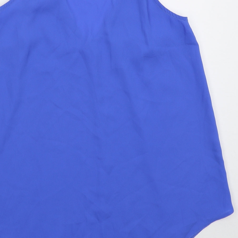 F&F Womens Blue  Polyester Basic Tank Size 6 V-Neck