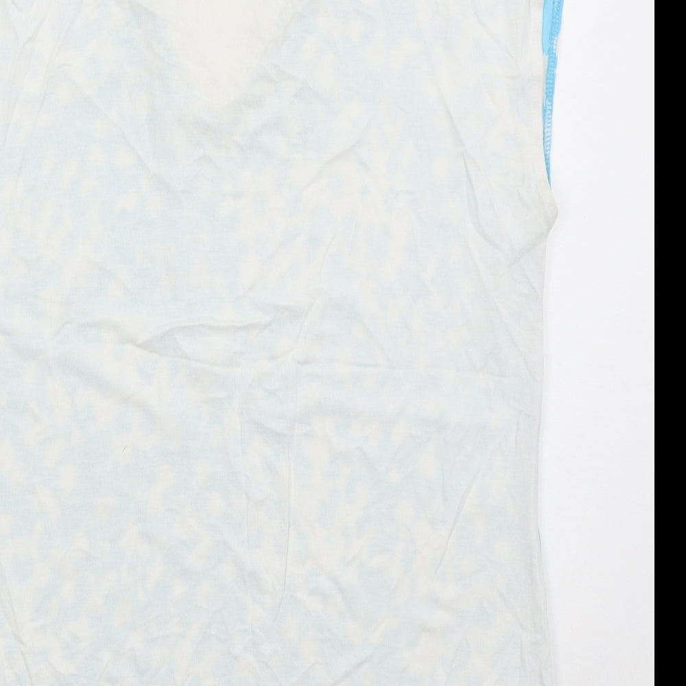 Dunnes Womens Blue  Polyester Basic T-Shirt Size XS V-Neck - Abstract