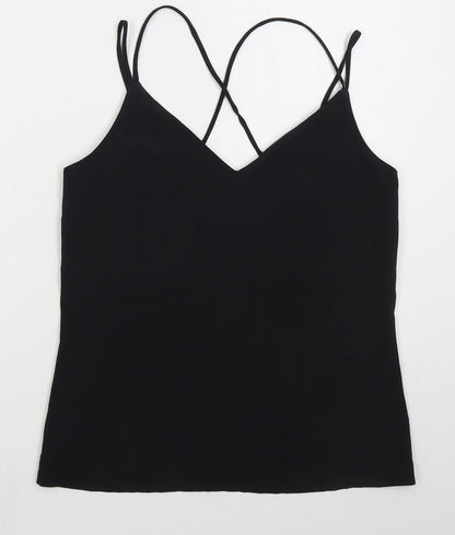F&F Womens Black  Polyester Basic Tank Size 6 V-Neck