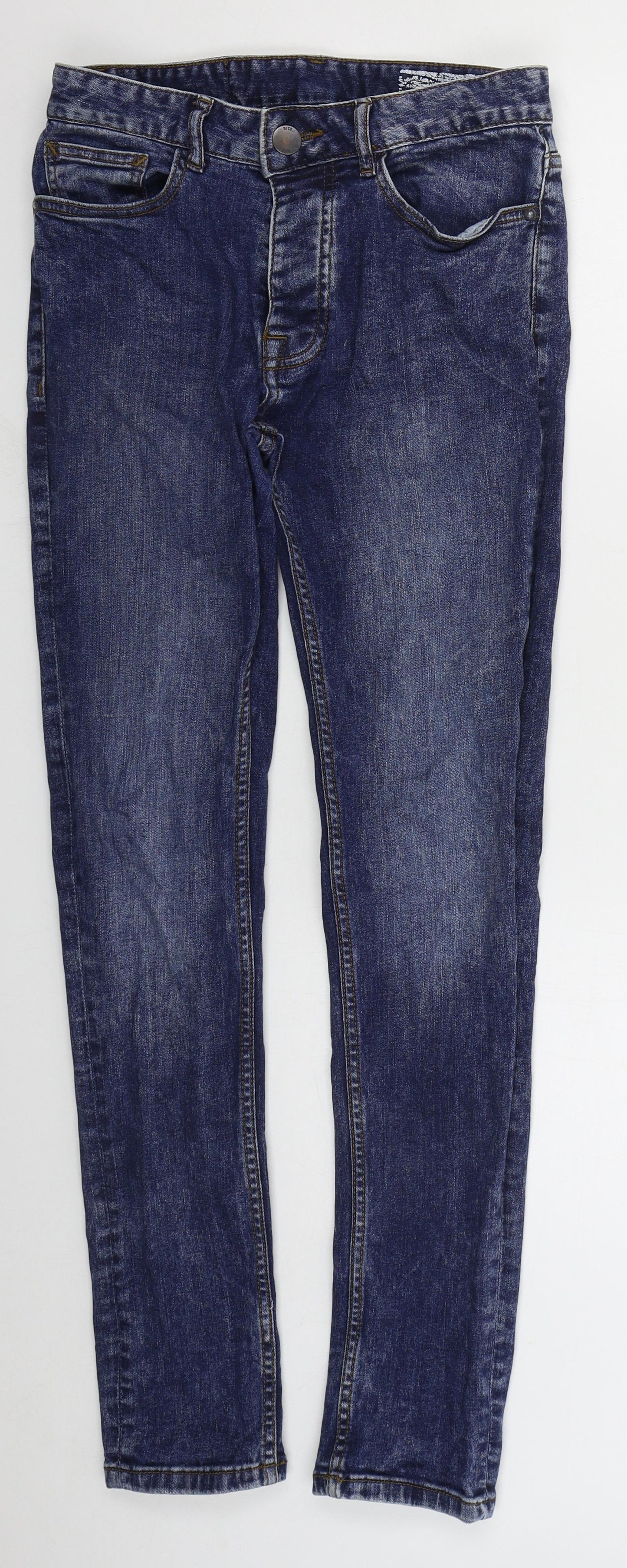 Denim Co Mens Blue  Cotton Skinny Jeans Size 28 L32 in Regular Button