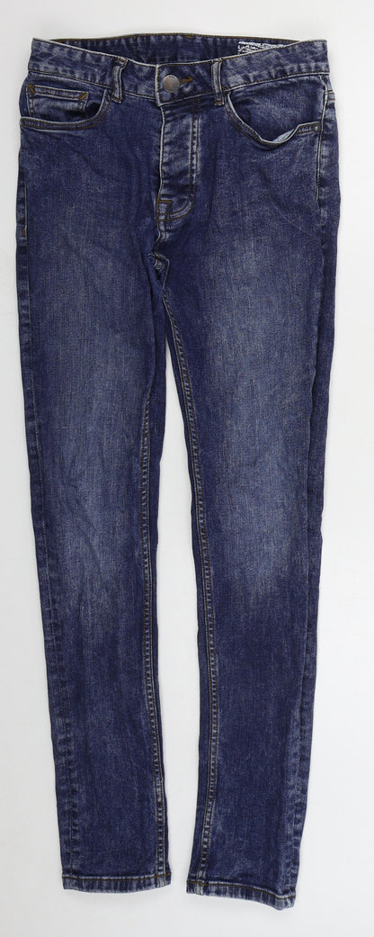 Denim Co Mens Blue  Cotton Skinny Jeans Size 28 L32 in Regular Button