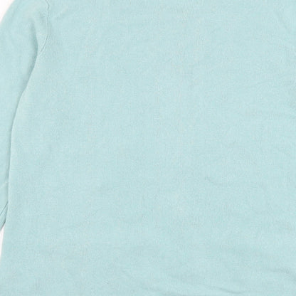 Damart Womens Blue Round Neck  Acrylic Cardigan Jumper Size 10