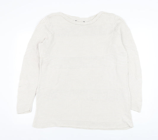 Womens UK Size M Preworn Beige Pullover Jumper