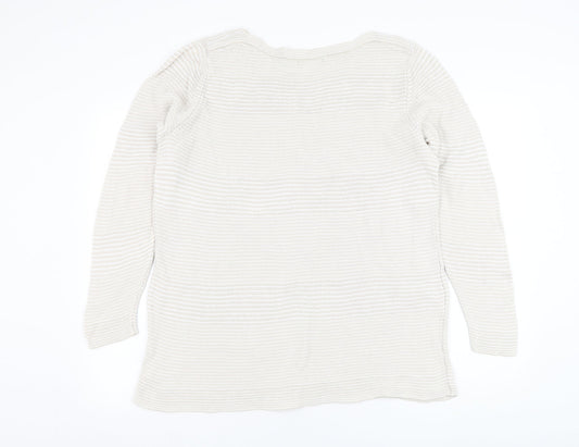 Womens UK Size M Preworn Beige Pullover Jumper