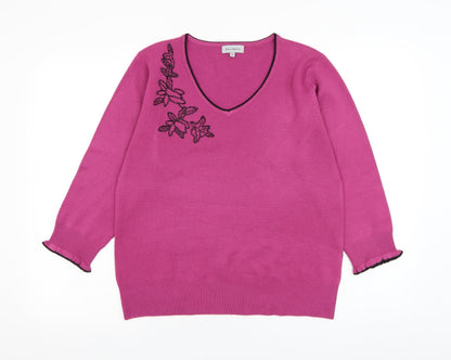 Womens UK Size L Ann Marie Purple Pullover Jumper