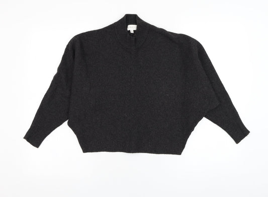 Apricot Womens Grey Mock Neck  Viscose Pullover Jumper Size 12