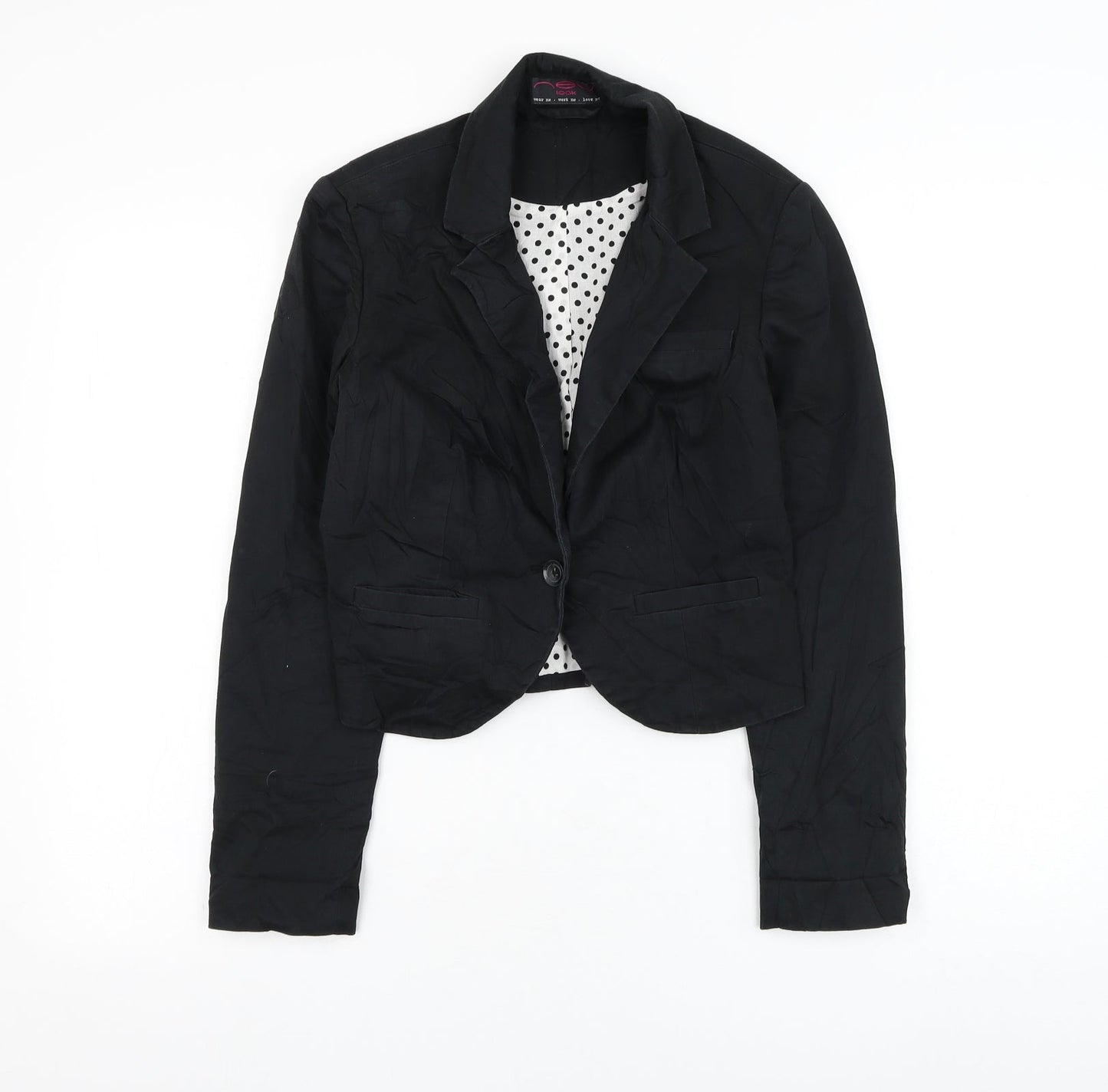 New Look Womens Black   Jacket Blazer Size 12  Button