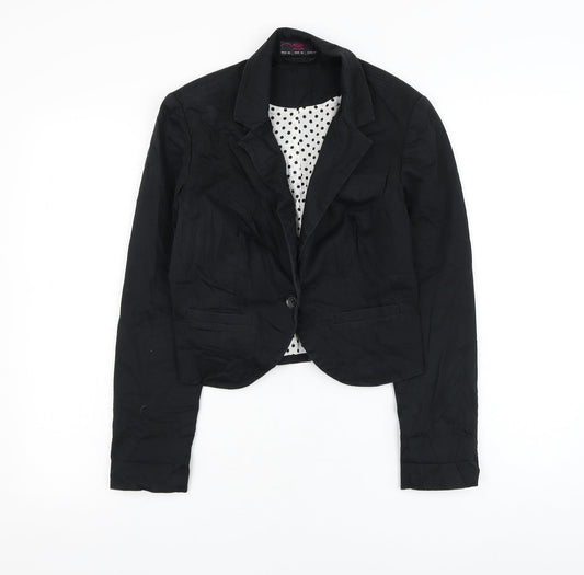 New Look Womens Black   Jacket Blazer Size 12  Button
