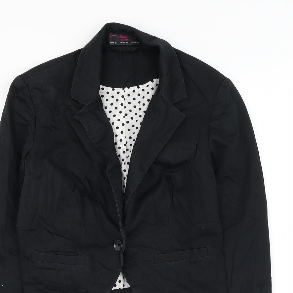 New Look Womens Black   Jacket Blazer Size 12  Button