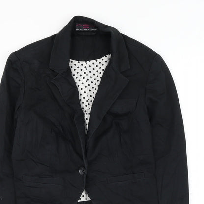 New Look Womens Black   Jacket Blazer Size 12  Button