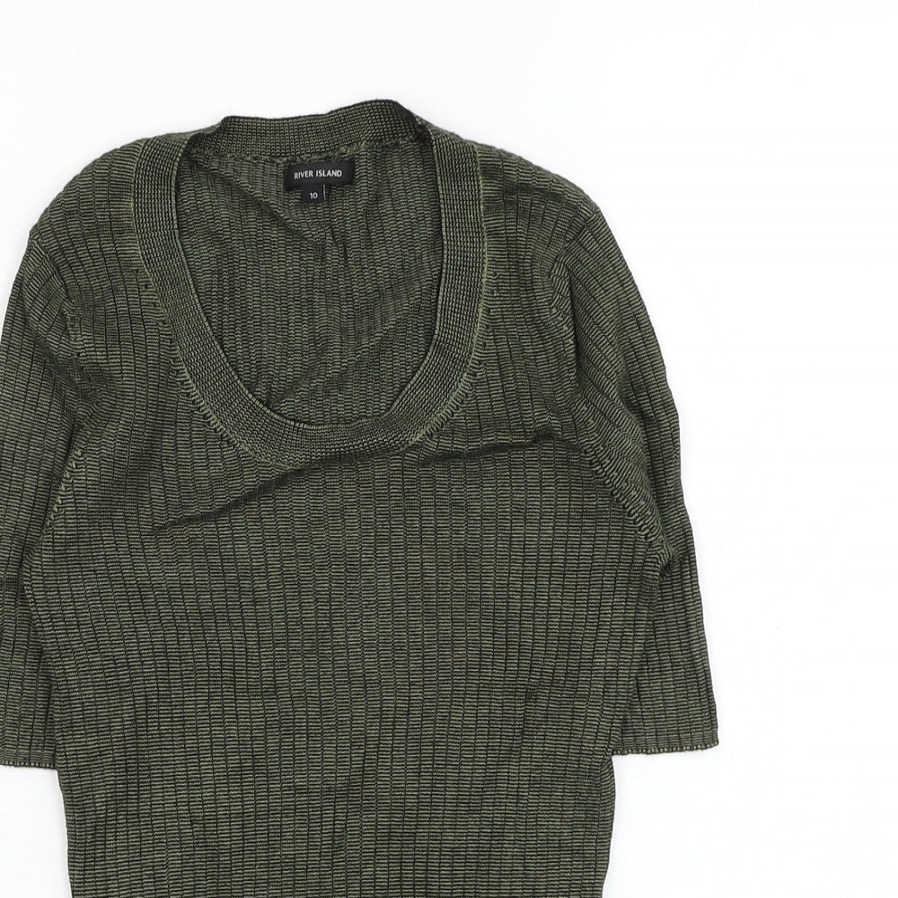 Womens UK Size 10 River Island Green Pullover Jumper
