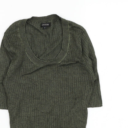 Womens UK Size 10 River Island Green Pullover Jumper