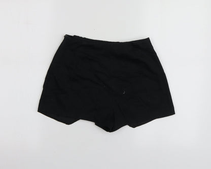 Suiteblanco Womens Black  Cotton Cut-Off Shorts Size 6  Regular