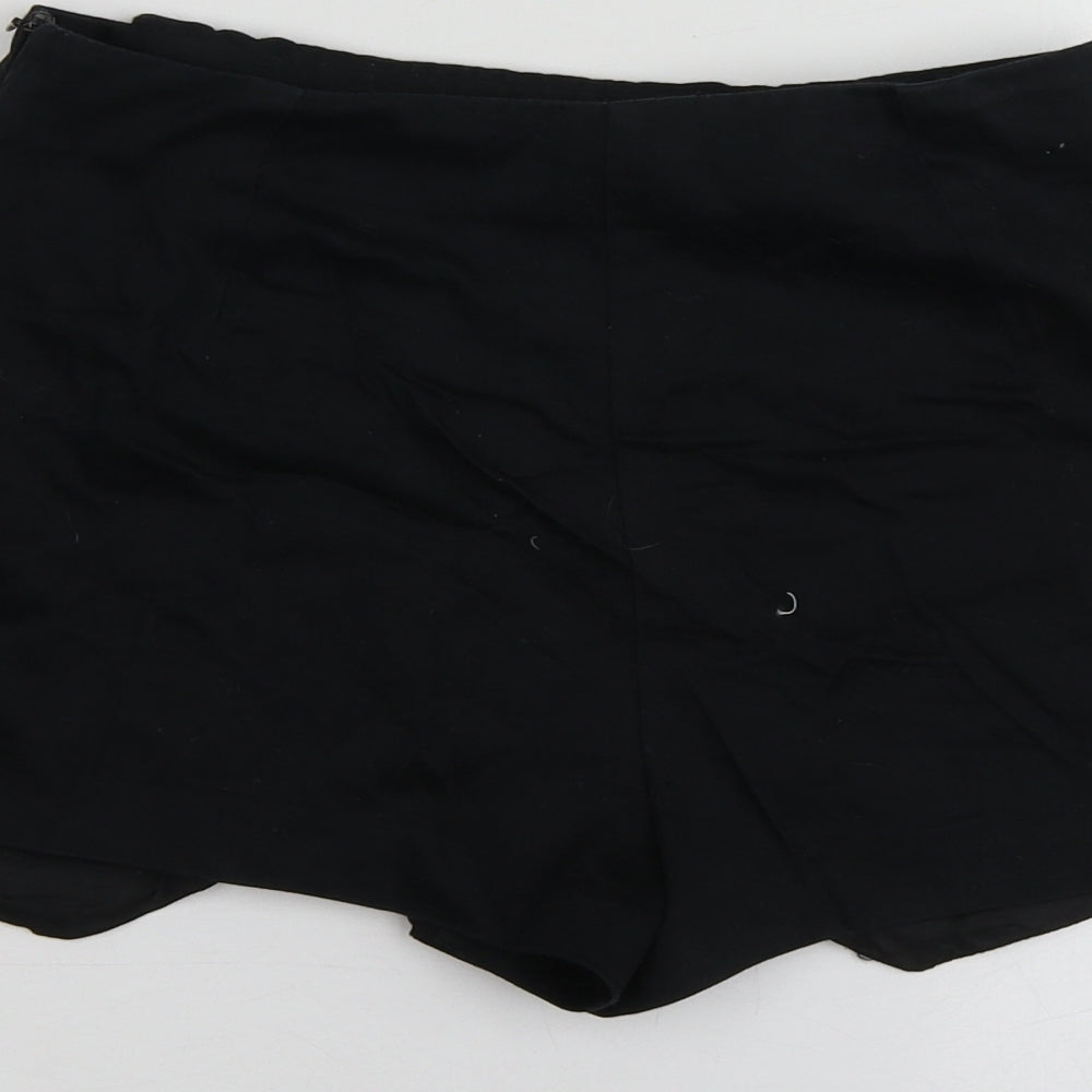 Suiteblanco Womens Black  Cotton Cut-Off Shorts Size 6  Regular