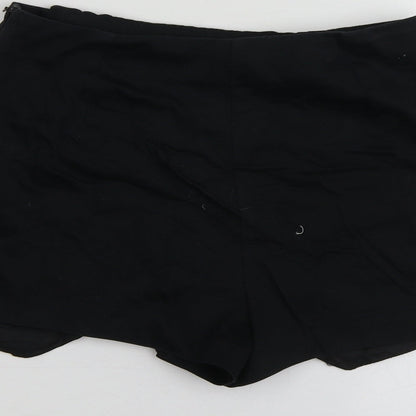 Suiteblanco Womens Black  Cotton Cut-Off Shorts Size 6  Regular