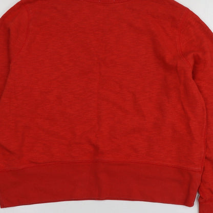 Gap Womens Red  Cotton Pullover Sweatshirt Size XL