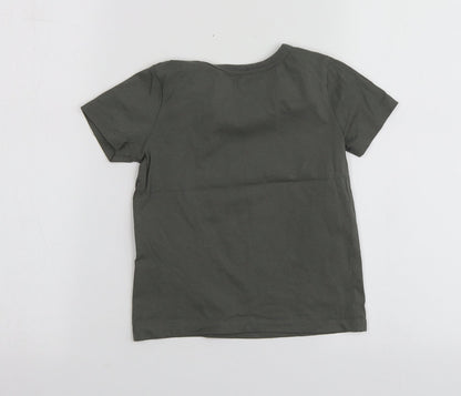 George Boys Green Geometric Cotton Pullover T-Shirt Size 2-3 Years Round Neck