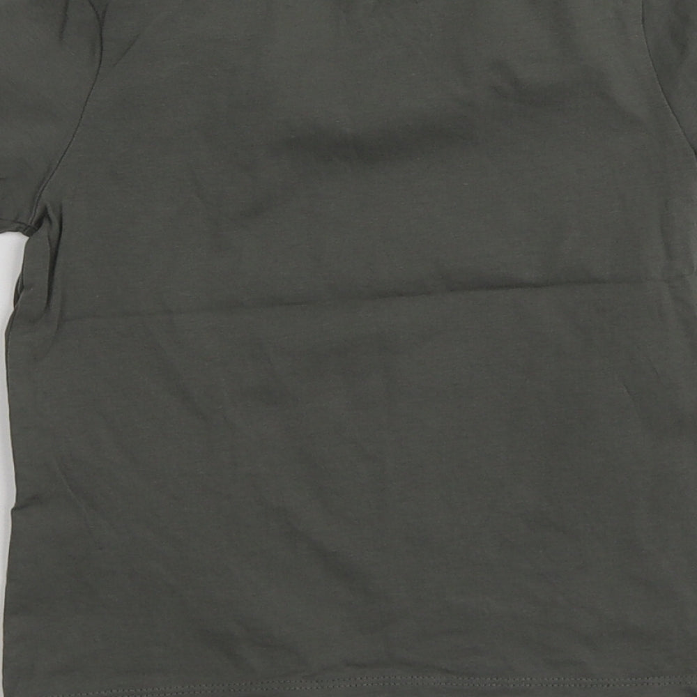 George Boys Green Geometric Cotton Pullover T-Shirt Size 2-3 Years Round Neck