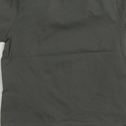 George Boys Green Geometric Cotton Pullover T-Shirt Size 2-3 Years Round Neck