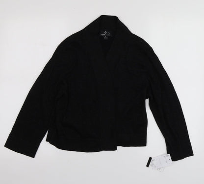 Ronni Nicole Womens Black V-Neck  Rayon Cardigan Jumper Size L