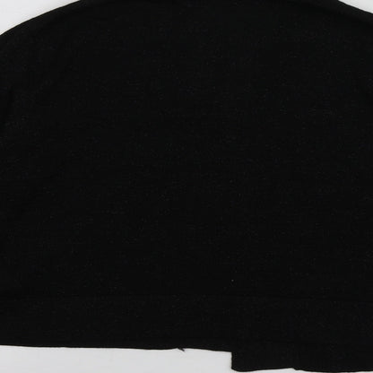 Ronni Nicole Womens Black V-Neck  Rayon Cardigan Jumper Size L