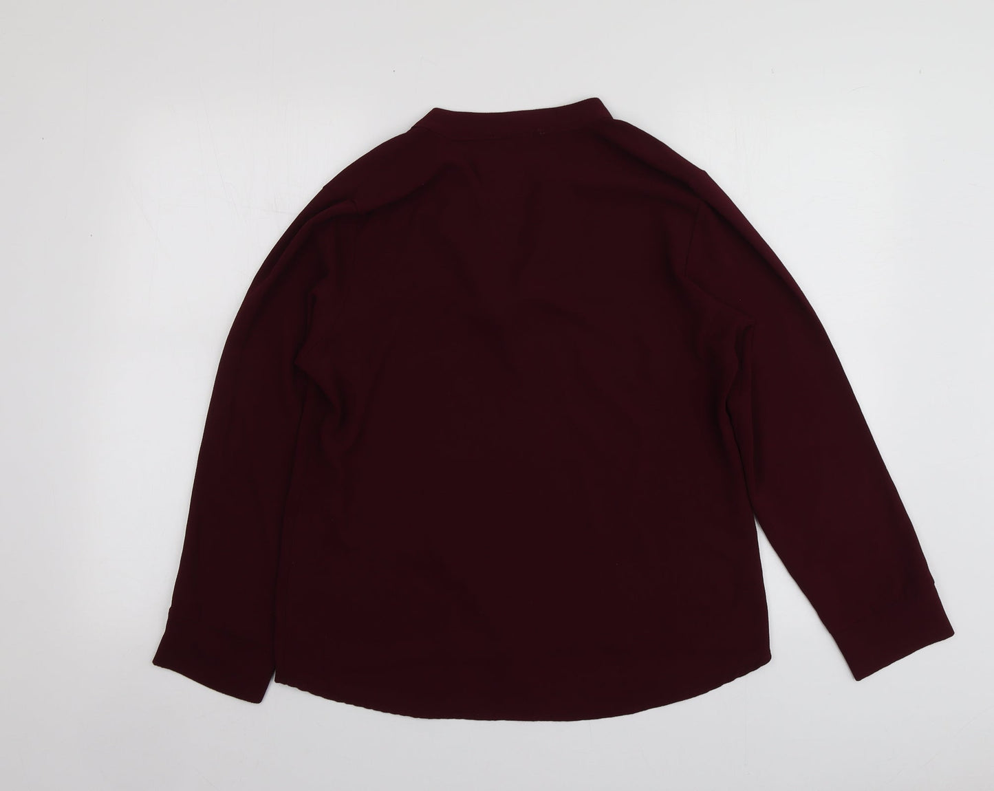 Scarlet Roos Womens Purple  Polyester Basic Blouse Size 4 V-Neck