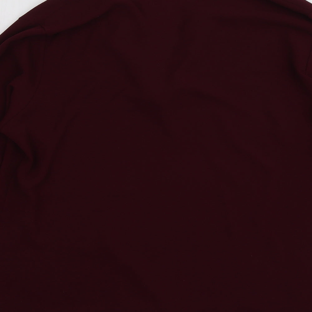 Scarlet Roos Womens Purple  Polyester Basic Blouse Size 4 V-Neck