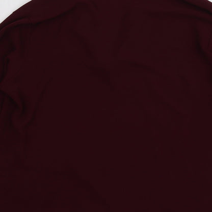 Scarlet Roos Womens Purple  Polyester Basic Blouse Size 4 V-Neck