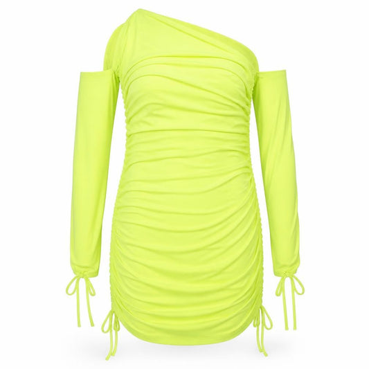 Asyou Womens Yellow  Polyester A-Line  Size 10  Square Neck