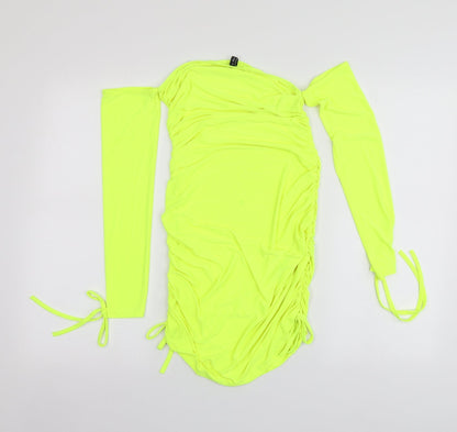 Asyou Womens Yellow  Polyester A-Line  Size 10  Square Neck
