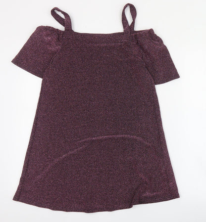 New Look Womens Pink  Nylon Shift  Size 6  Square Neck Pullover