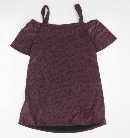 New Look Womens Pink  Nylon Shift  Size 6  Square Neck Pullover