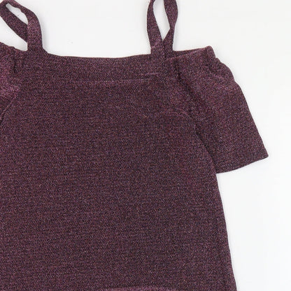 New Look Womens Pink  Nylon Shift  Size 6  Square Neck Pullover