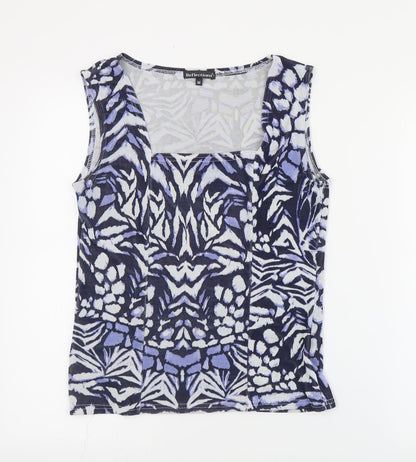 Womens UK Size M Reflections Blue Basic Tank