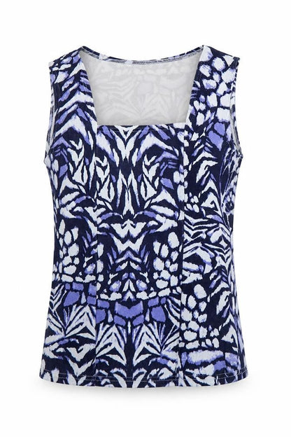 Womens UK Size M Reflections Blue Basic Tank
