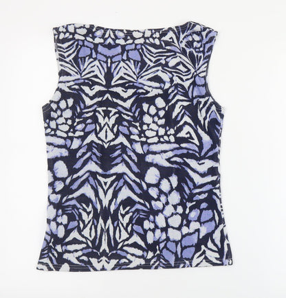 Womens UK Size M Reflections Blue Basic Tank