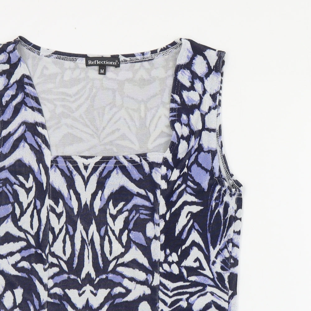 Womens UK Size M Reflections Blue Basic Tank