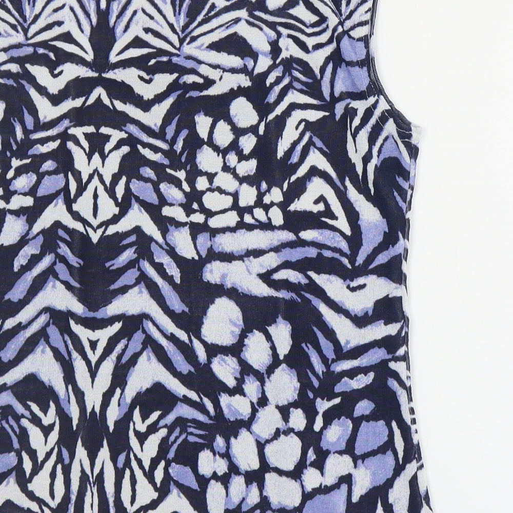 Womens UK Size M Reflections Blue Basic Tank
