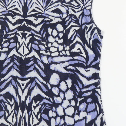 Womens UK Size M Reflections Blue Basic Tank