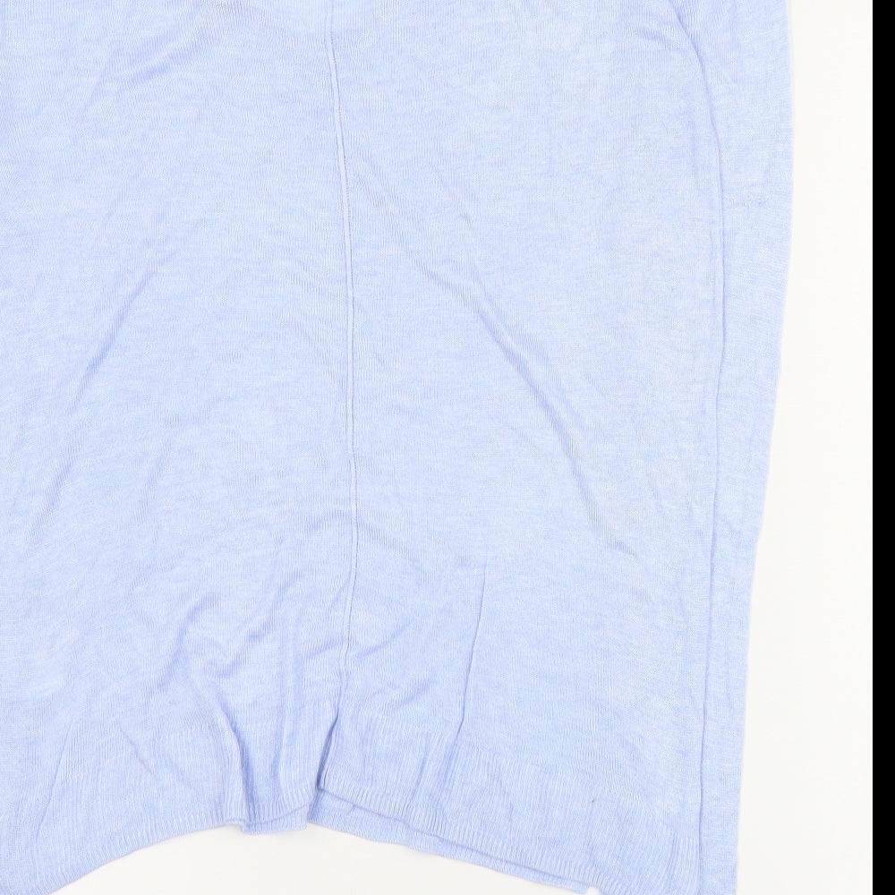Real Woman Womens Blue V-Neck  Viscose Pullover Jumper Size S