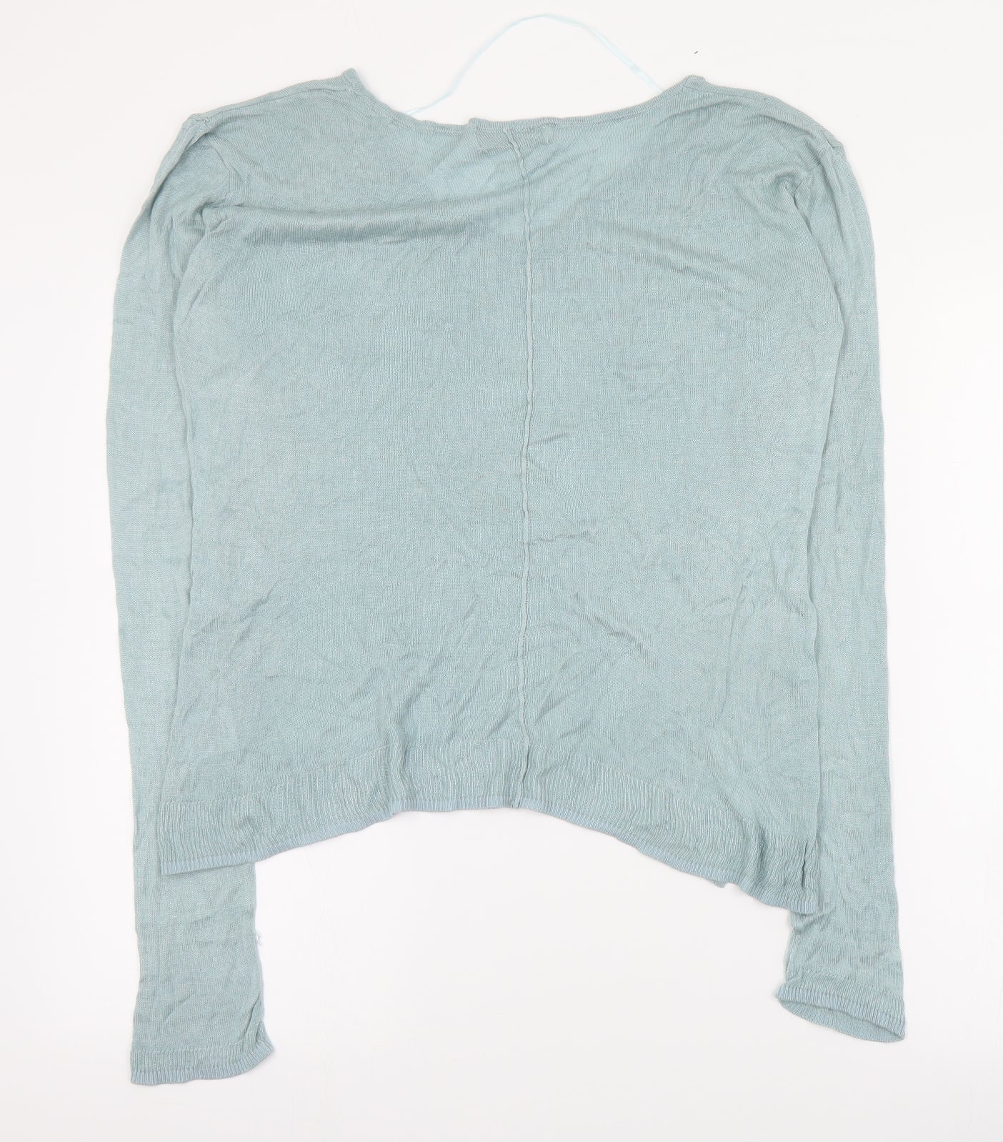 Real Woman Womens Green V-Neck  Viscose Pullover Jumper Size S