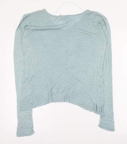 Real Woman Womens Green V-Neck  Viscose Pullover Jumper Size S
